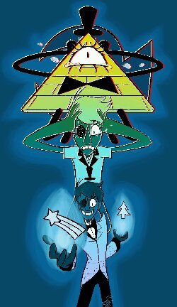 names bill cipher, the cause of your demise and nightmares,you could say im illumin-naughty, HAHA , squeedle Deedle dee, I like to watch you pee