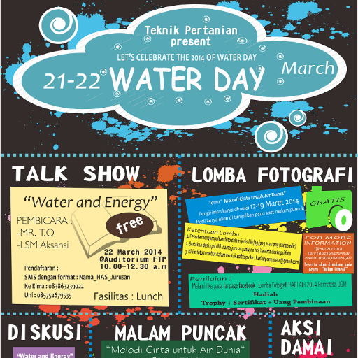 Coming soon at 21st - 22nd March 2014 | Presented by PERMATETA UGM | Teknik Pertanian UGM | More Water You Waste, Less Energy You Have