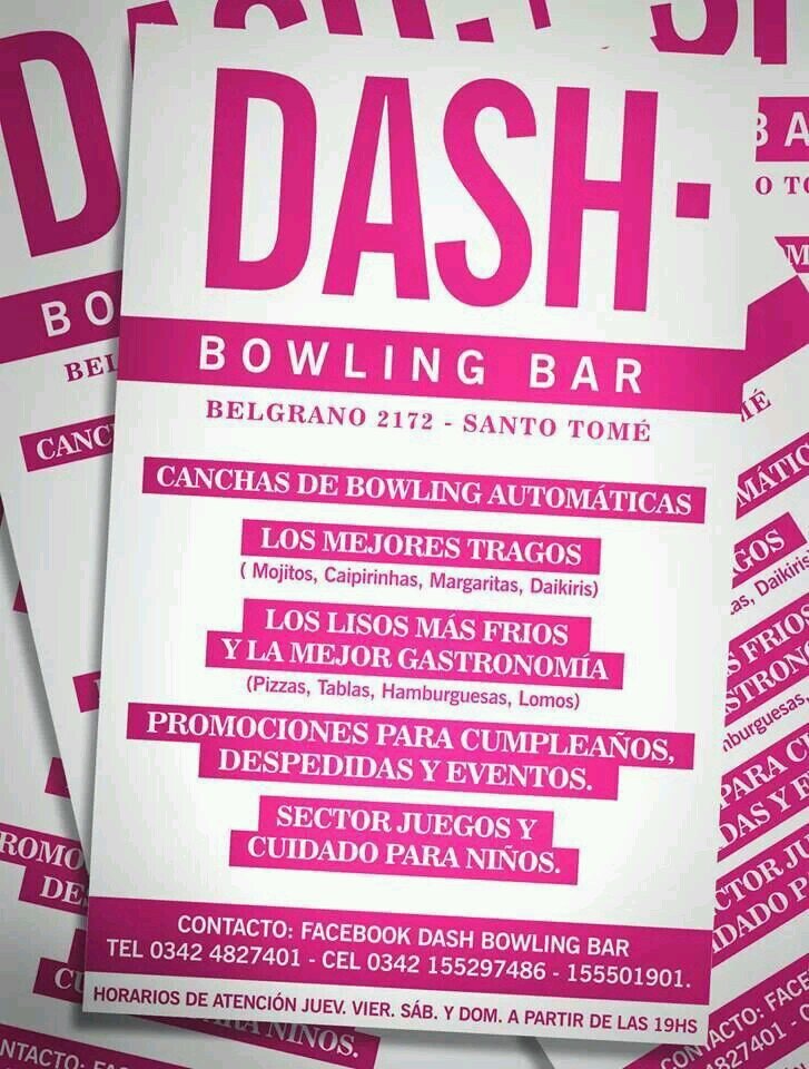 DashBowlingBar's profile picture. Encontranos en calle Belgrano 2172 de la Ciudad de Santo Tomé. Contacto 0342- 155227305
