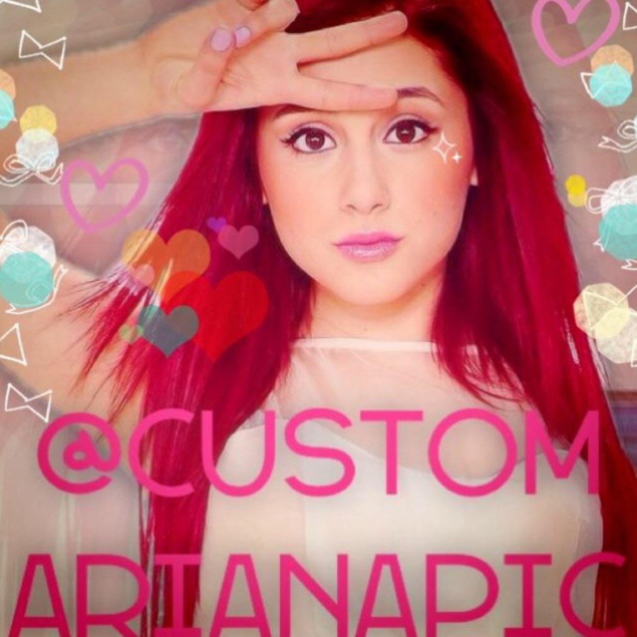 Tweet me for a custom @arianagrande picture or any Celeb for a full pic makeover! Then i tweet it back to you! Enjoy! I make headers and profile pics.
