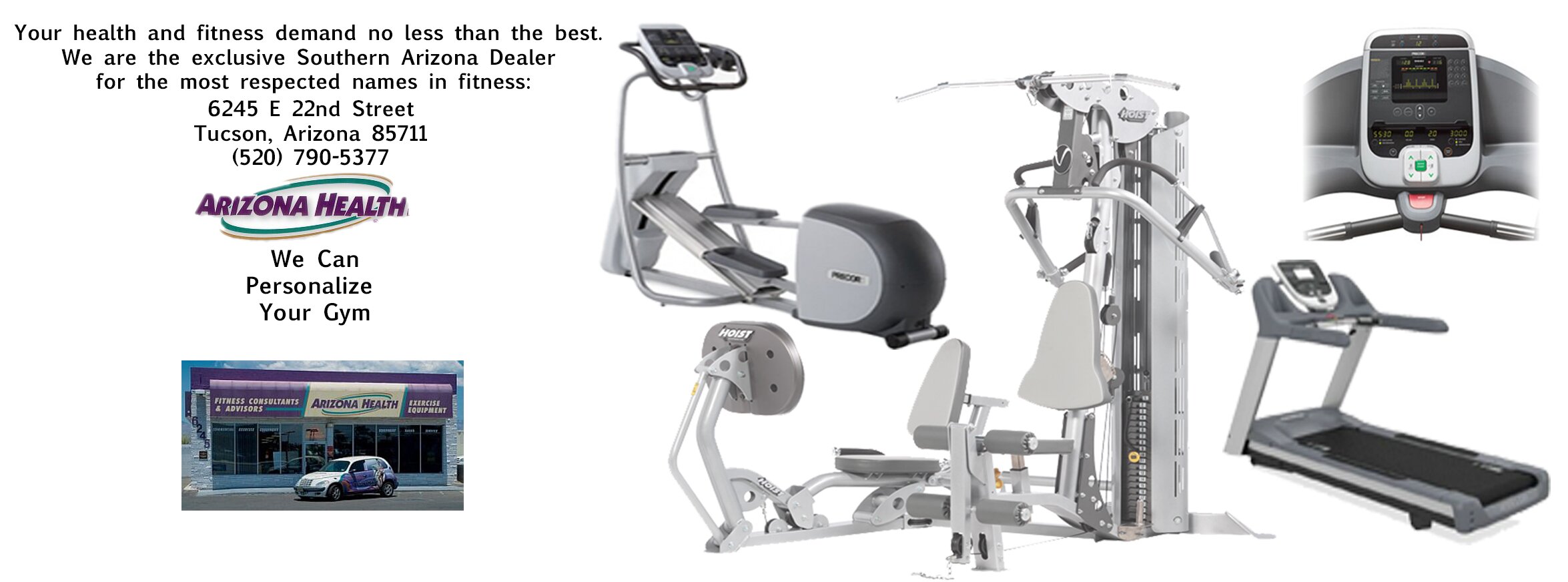 AZHealthLLC's profile picture. Your health and fitness demand no less than the best. 
We are the exclusive Southern Arizona Dealer for the most respected names in fitness: