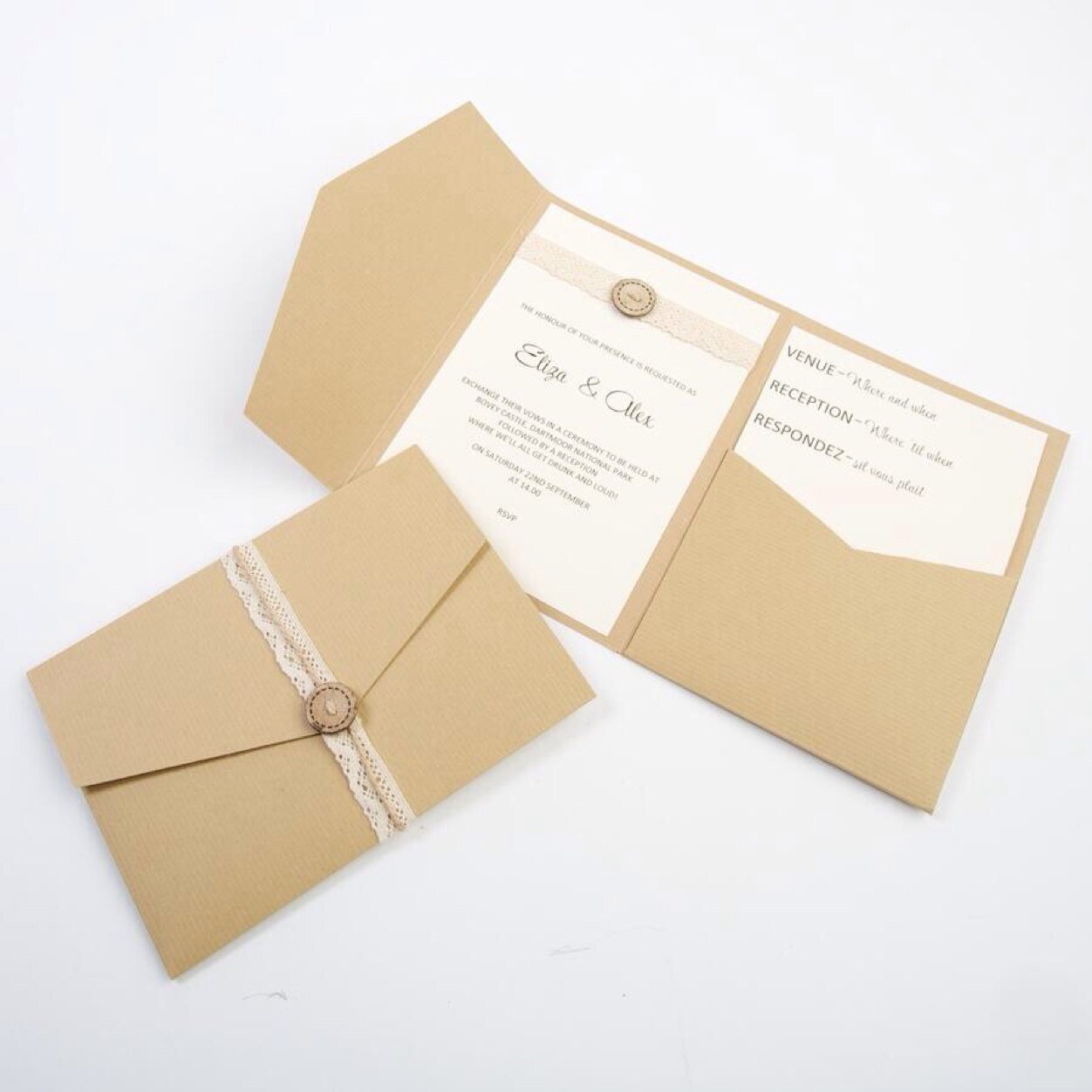 Supplier of high quality pocketold & Handmade Invitations