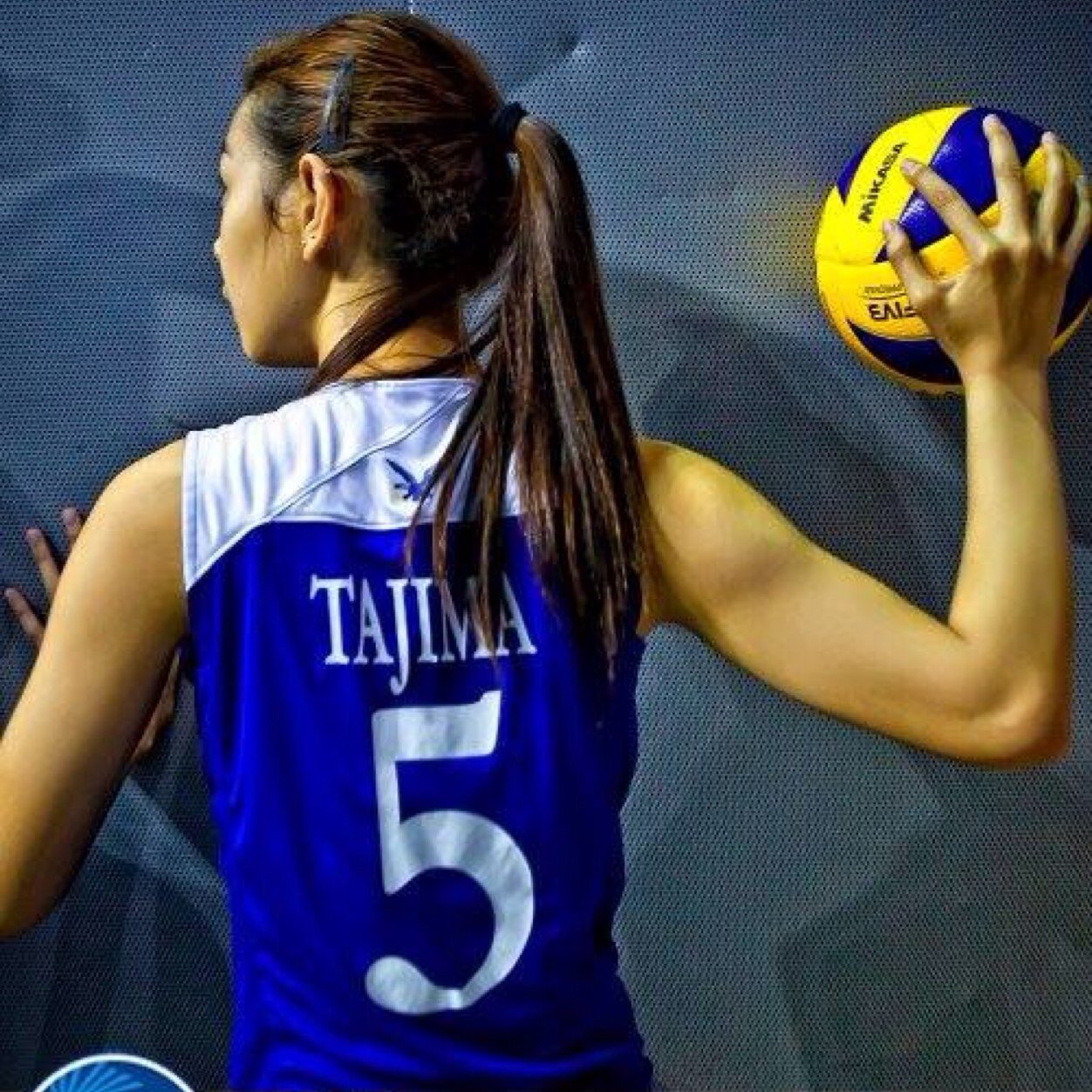Mary Mae Absin Tajima of ADMU WVT, jersey #5/middle attacker. Support and follow! ❤ An example of humility, strength, beauty and determination~ One big fight!