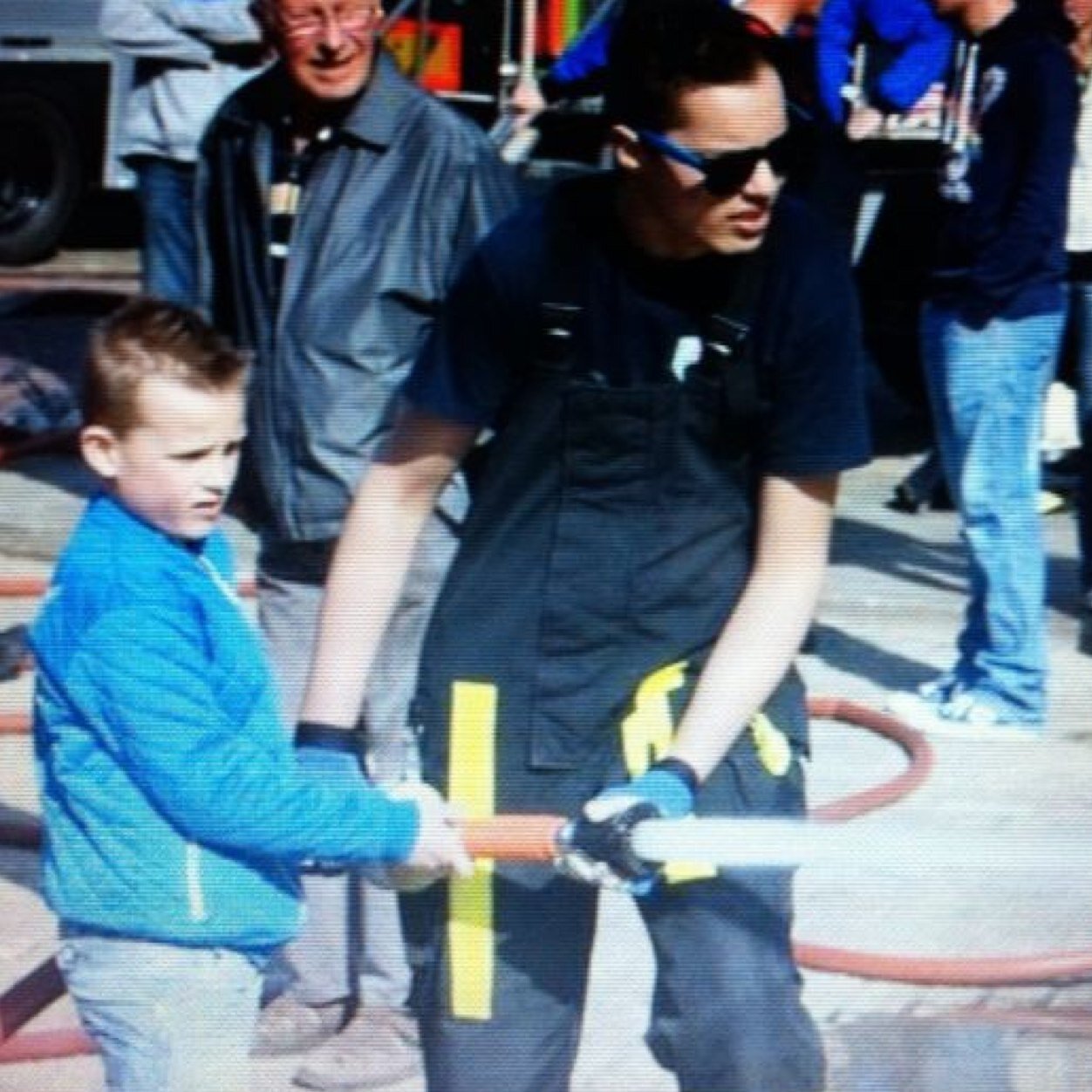 Brandweer man in opleiding