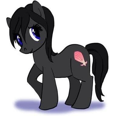 a pegasus pony who's silent most of the time , really friendly,loves to eat sea-salt ice and loves to picks up shells to hear the beautiful sound of waves