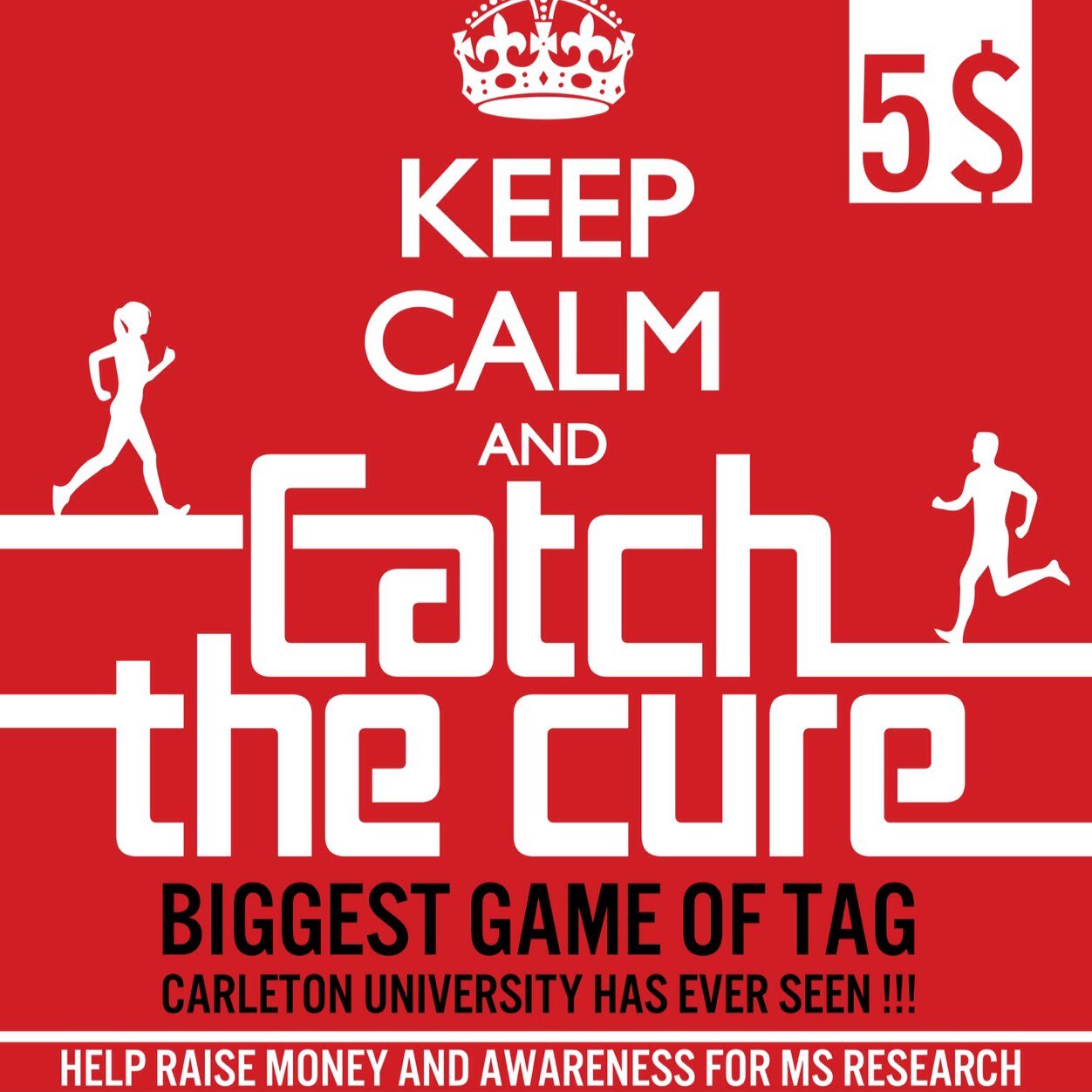#CatchTheCure Use this to help spot people while playing the BIGGEST game of tag Carleton University has ever seen and Help raise money for MS research
