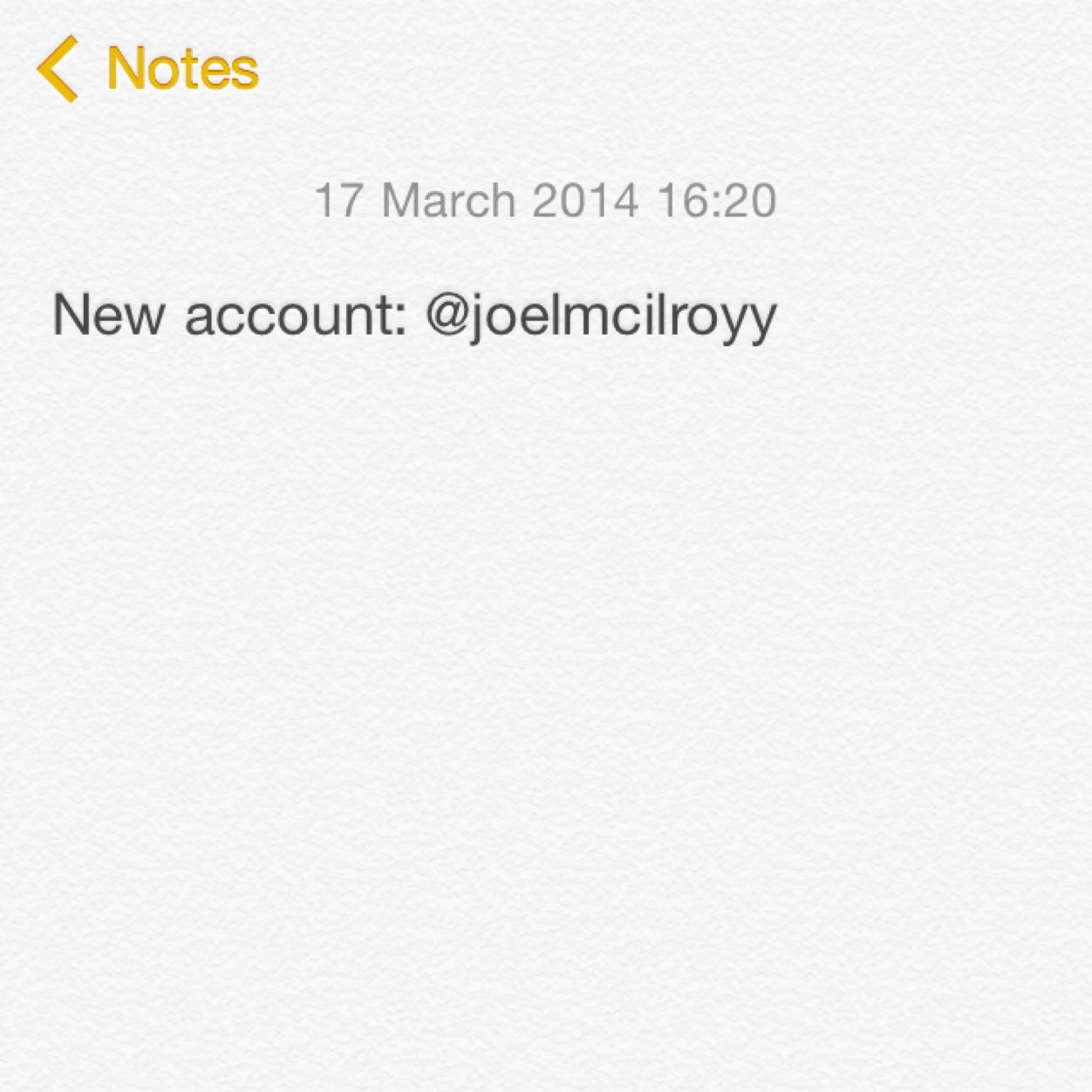 New account @joelmcilroyy