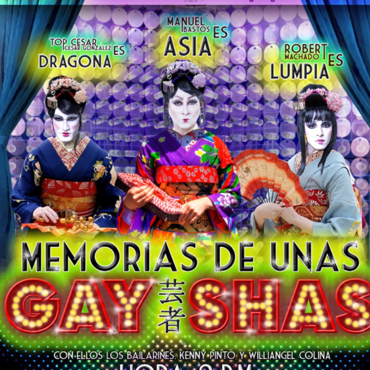 Tragi-Comedia Teatral. Cuenta las Memorias de tres GAY...Shas, que confiesan lo mas real de sus vidas. Alegria, Rebeldia y Misterio. Original de @topcesar