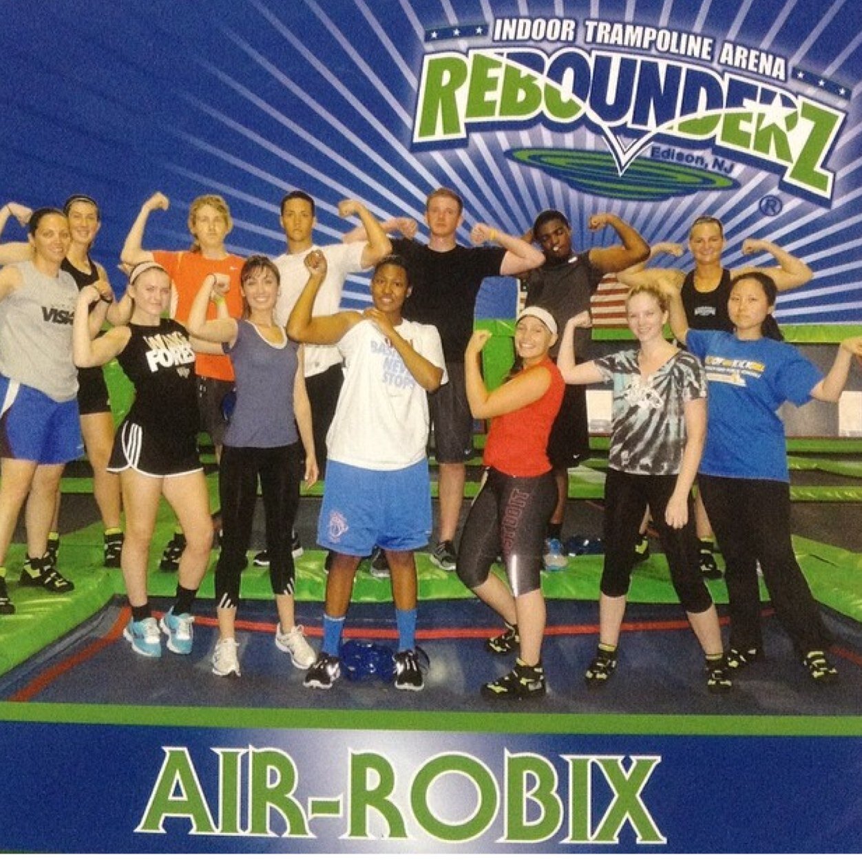 Looking for a cool new way to workout? Live in the tri-state area? Come try Air Robix at Rebounderz Edison. Classs are every Monday&Wednesday 7:30-8:30pm $14!