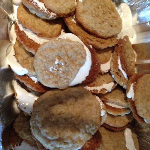 Handcrafted candies, peanut butter cups, marshmallow cups, ____ cups, cookies, honey pie, brownies, dog treats. If you ask for it, I'll try to make it for you.