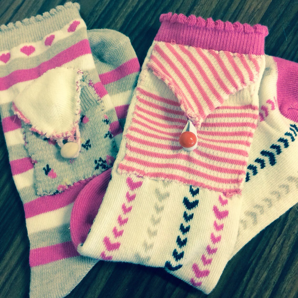 Sancta Maria College students doing the student enterprize awards 2015 our product is a sock  with a pocket on the side to fit a single key and some money