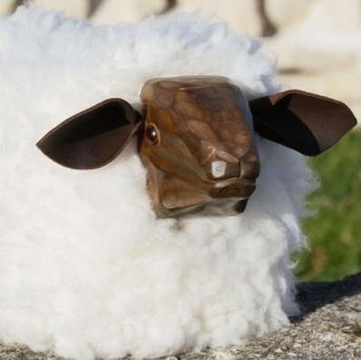 Sheep shaped footstools handmade by Liz Mangles.  Furniture to fall in love with.