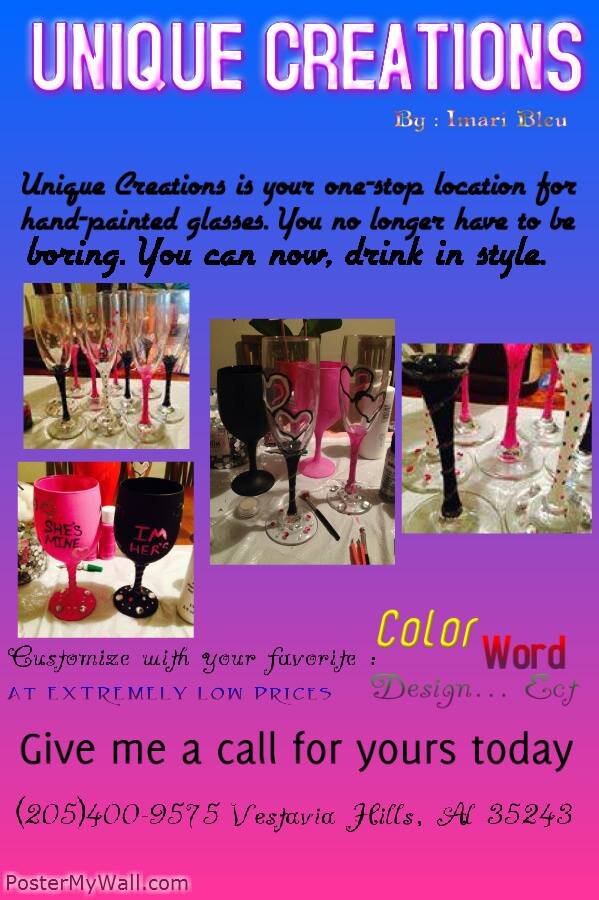 Hand-made wine glasses just for you.