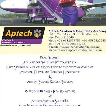 Aptech Aviation and Hospitality Academy is the Aviation, Hospitality & Travel & Tourism education.