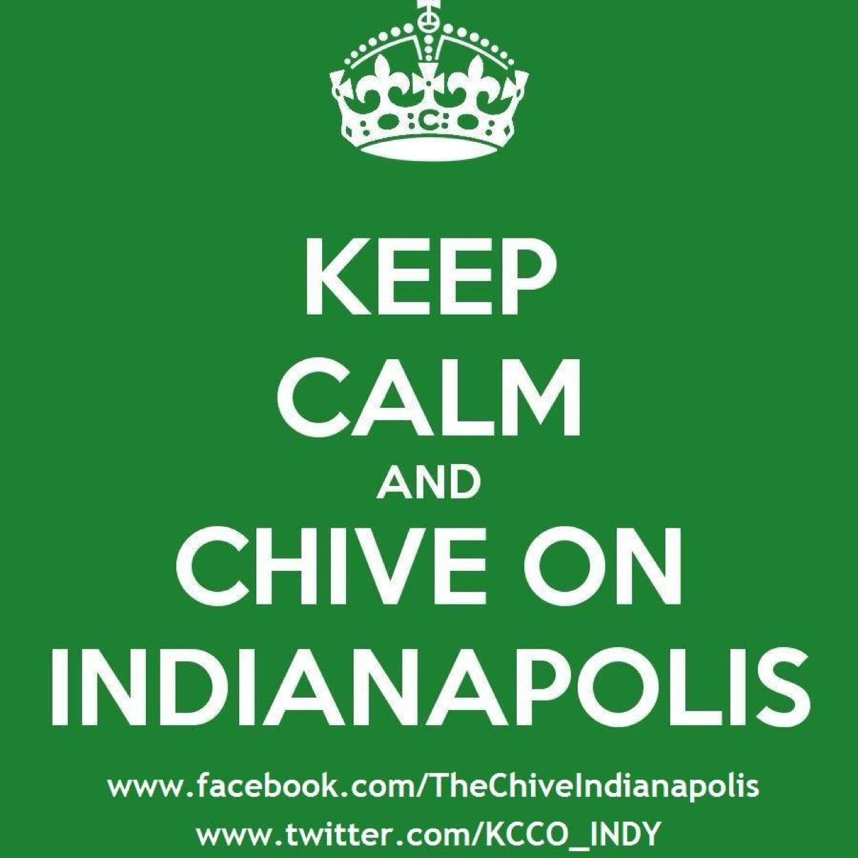 Welcome to the official Twitter page for the Indianapolis #ChiveNation. Follow for meet-up info, funny pics, shenanigans and awesomeness. #KCCO #ChiveOn