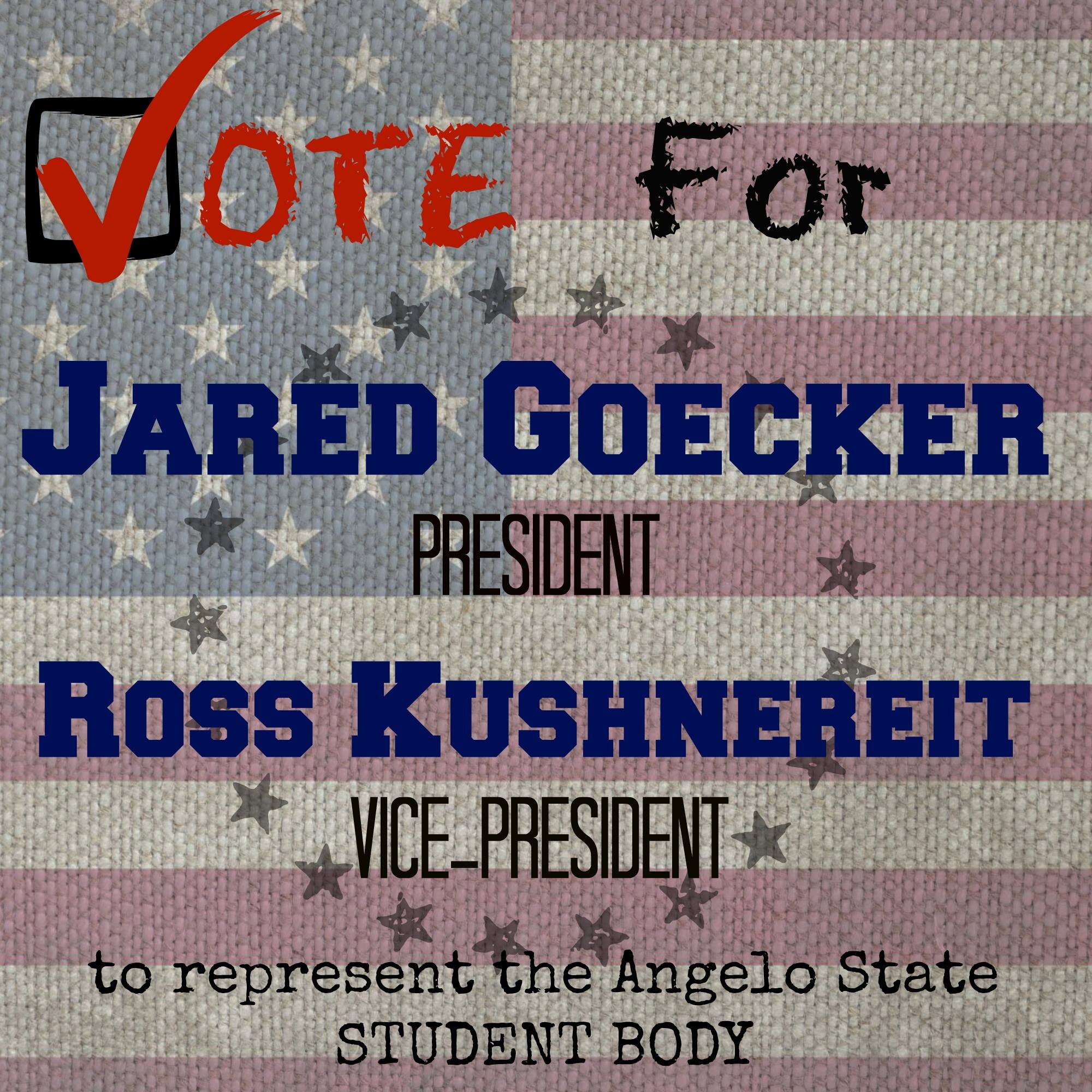 Jared2014Ross's profile picture. The official campaign twitter for Jared and Ross for Angelo State University Student President and Vice President!