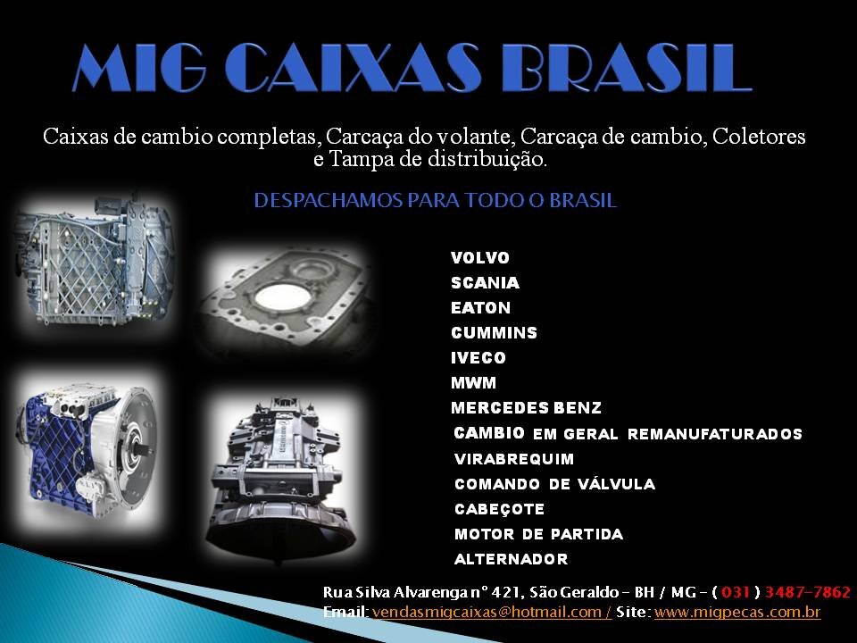 Caixas de cambio completas para veículos linha pesadas.