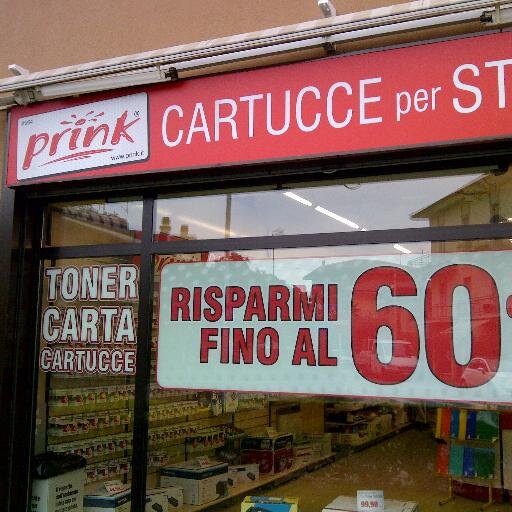 Nuovo negozio Prink vendita di toner e cartucce originali e rigenerate per stampanti,copisteria,internet point, libri di testo, rilegature e plastificazioni,t