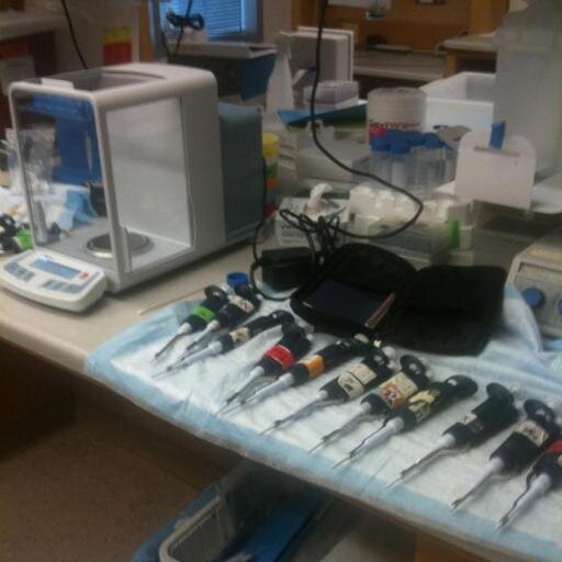We do on-site pipette calibration.Give us a call at 919-337-7143