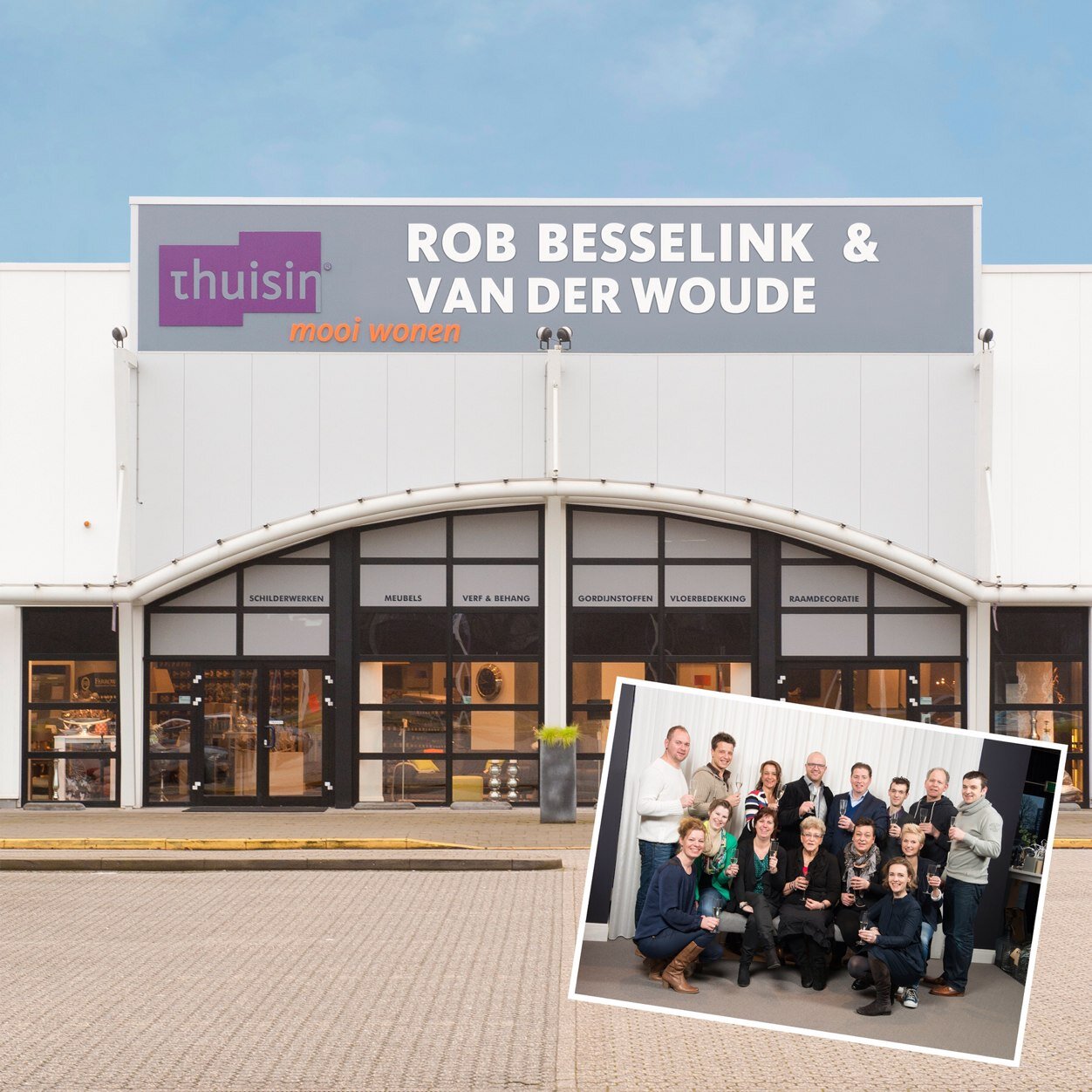 Thuisin Rob Besselink Van der Woude - alles onder één dak. Verf, behang, vloeren, raamdecoratie, meubels en accessoires. Kleurmeesters voor uw schilderwerk.