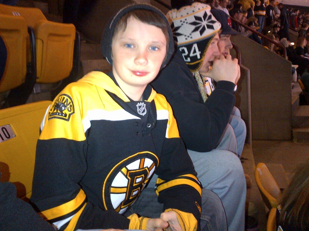 Big time Boston Bruins fan, Loves hockey, hate school