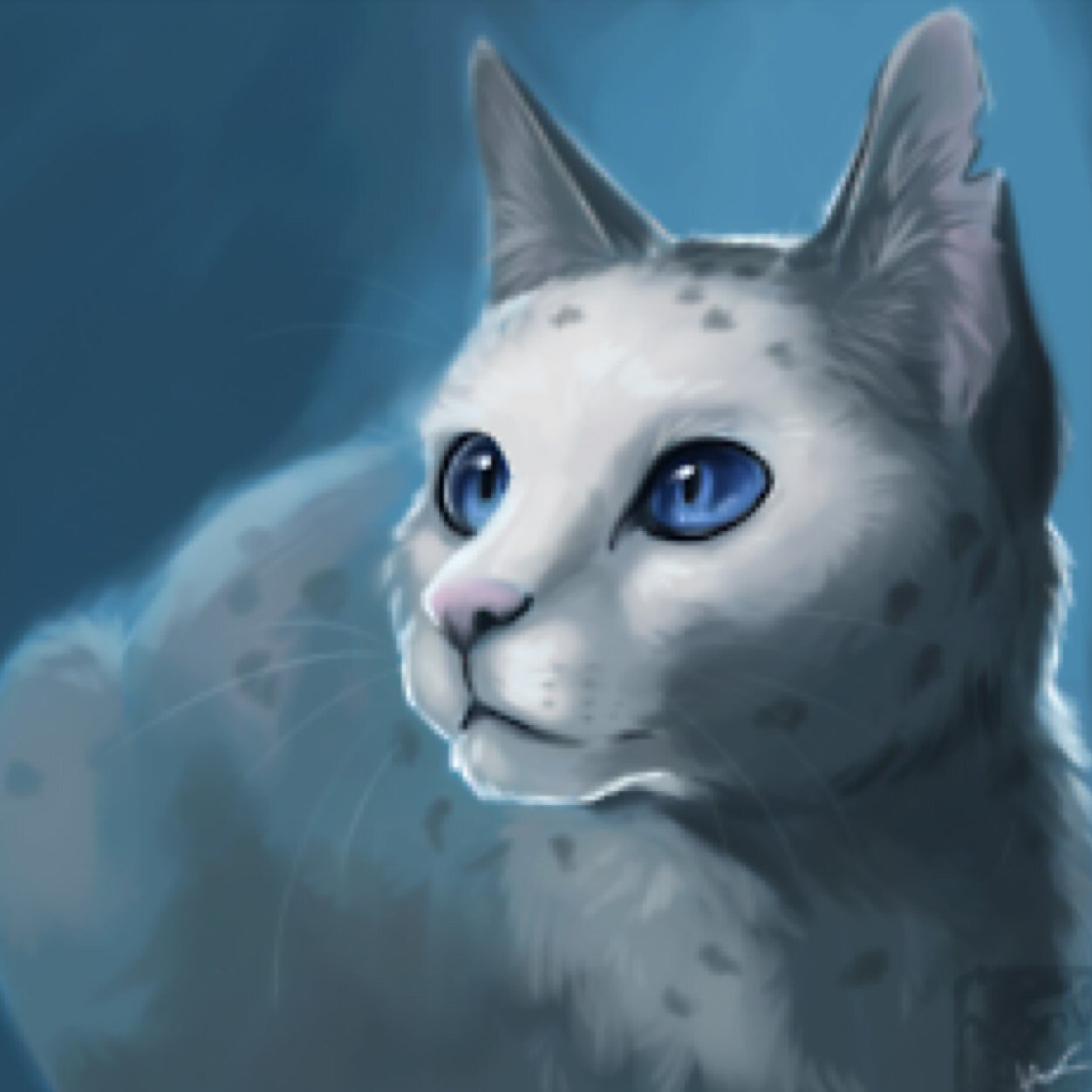 I am Skypaw, an apprentice of River Clan. I am a young male with white fur and ice blue eyes. #WarriorCats #RP #single