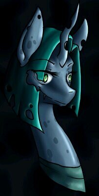 Daughter of Chrysallis and the more exciting twin of @mlp_Pace, annoy me and I'll let Grunt here eat you... you'd make good mulch.