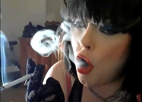A cigarette sucking mistress