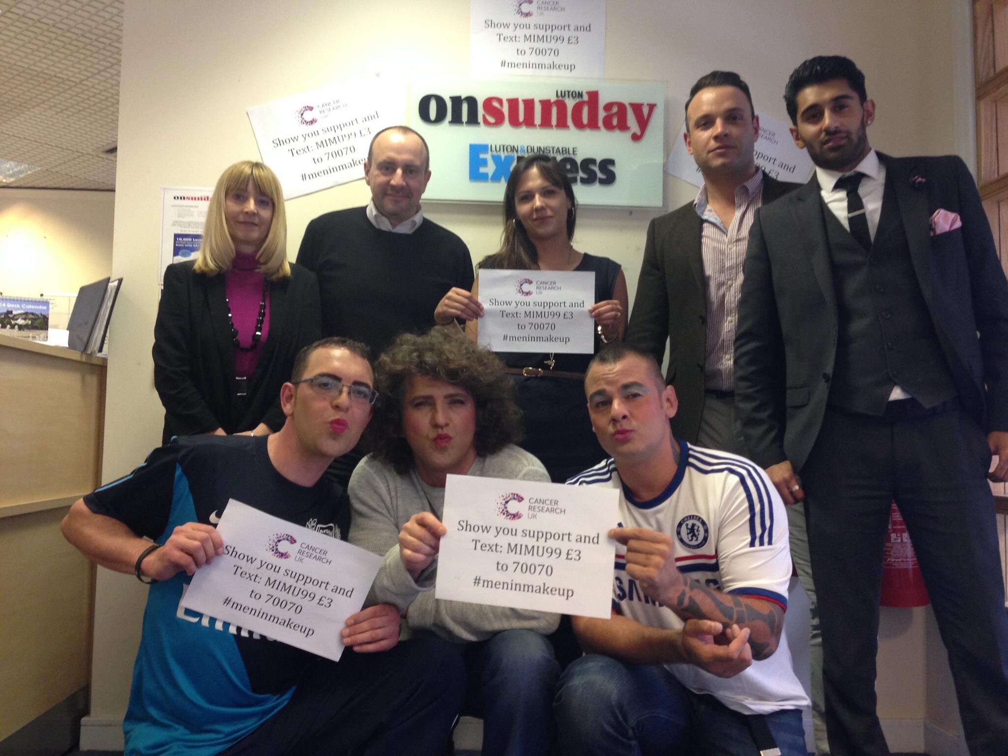 meninmakeup1's profile picture. Text: MIMU99 £3 to 70070, (you can change your donation amount)               we created our facebook page on the 6th March and have grown exponentially since.