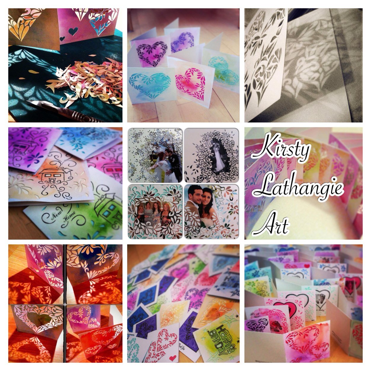 Each unique card or artpiece is created using my own HAND-CUT pattern design  (Please get in touch with ANY questions :D )