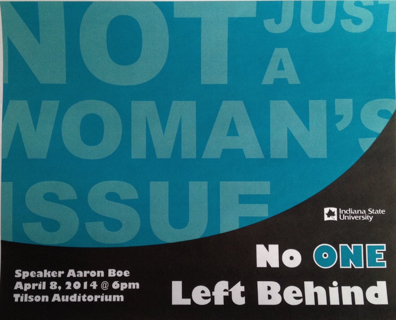 No One Left Behind is raising awareness about sexual assault at Indiana State University! The event takes place April 8 at 6 pm in Tilson Auditorium!