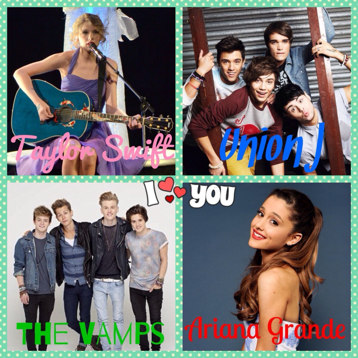 Hey we are two best friends who fangirl and love Union J, Taylor Swift, Ariana Grande, the Vamps and Lorde. Follow us we follow back! Love you all!! Xx
