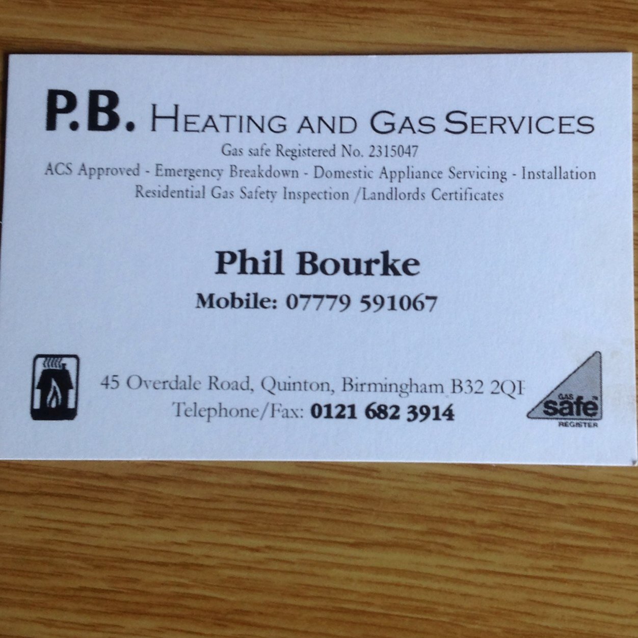 Diver61Phil's profile picture. Pb heating and gas service is a family run business carrying work out a cross birmingham installs, servicing , power flushing, land lord safety certs etc.