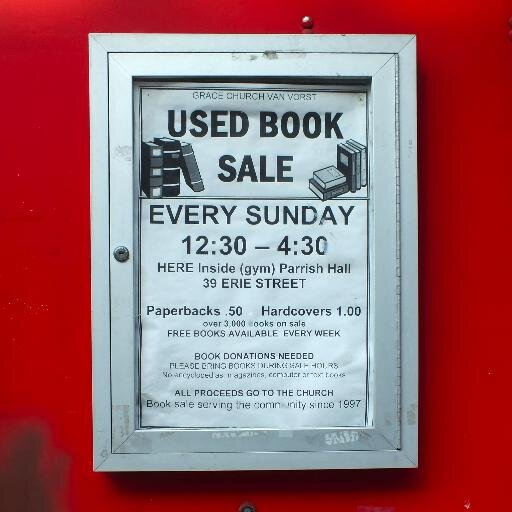 Formerly Grace Van Vorst Book Sale
Not affiliated with Grace Church Van Vorst