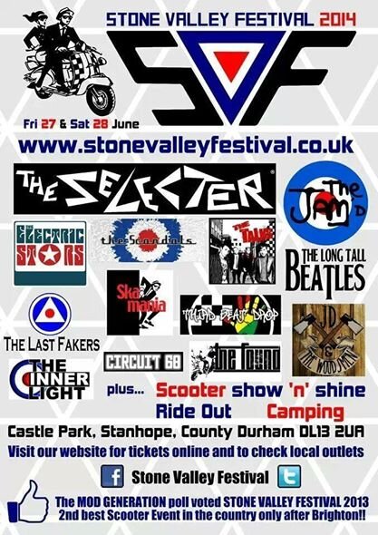 Our 2nd Music and Scooter festival, North East of England,Live music from local and national bands - Ska, Mod, Indie, Northern Soul. Fri 27 - Sun 29 June 2014