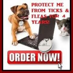 Stop Poisoning Your Pets with Toxic Chemicals! Non toxic disc repels fleas, ticks, and mosquitoes!