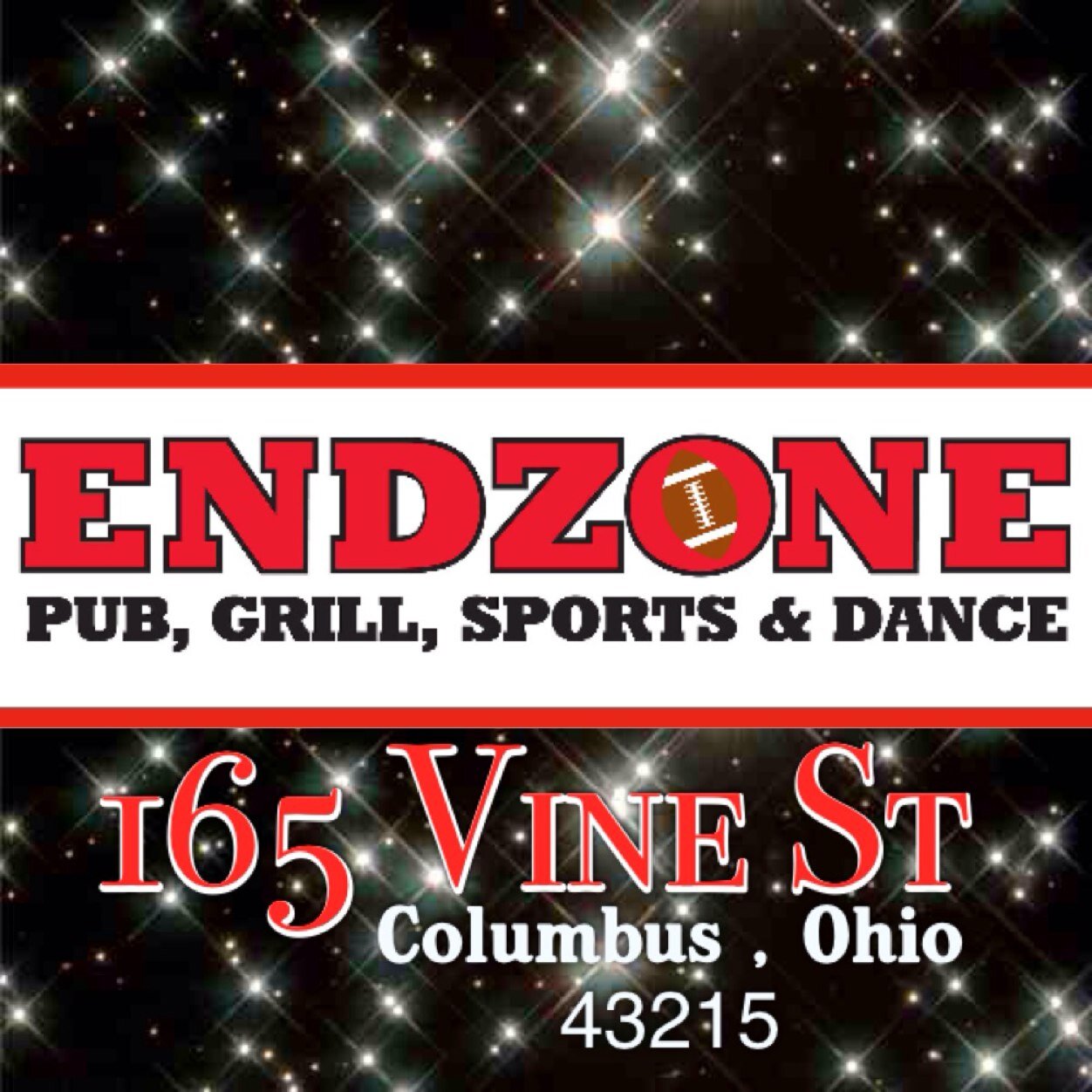 Columbus Endzone the ultimate sports bar! Two full service bars, multiple HD flat screens and projector screens.  Great specials and the kitchen is open late!