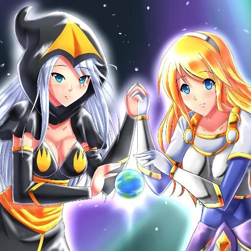 A giant Ashe and a giant Lux in one go? Ashe: How did we get this big? | Lux: I have no clue, but it's kinda fun! (RP account. I do play League some~)