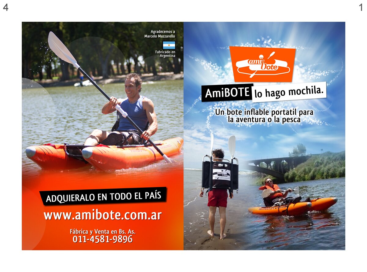 Amibote, bote inflable que se hace mochila, para llegar a cualquier lado,.super practico!. pesca, turismo y aventura