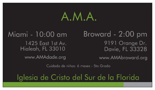 AMA - Alianza Misionera de las Americas. Grupo de Cristianos de South Florida Church of Christ, que sirven a la comunidad hispana en el sur de la Florida.