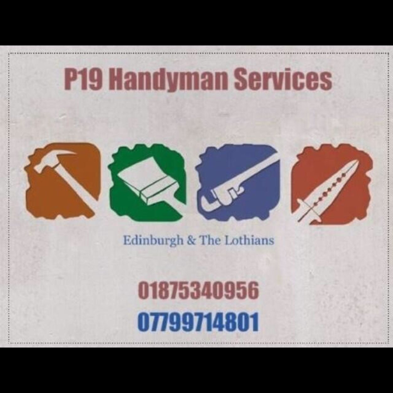 Providing a Handyman Service in the Edinburgh and Lothians 
Find us on Facebook and Gumtree or get in touch for a Free Qoute