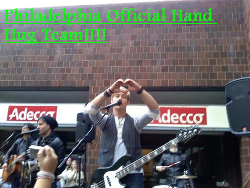 Were Stef n Jess n we are the Philadelphia Official Hand Hug Team :))
