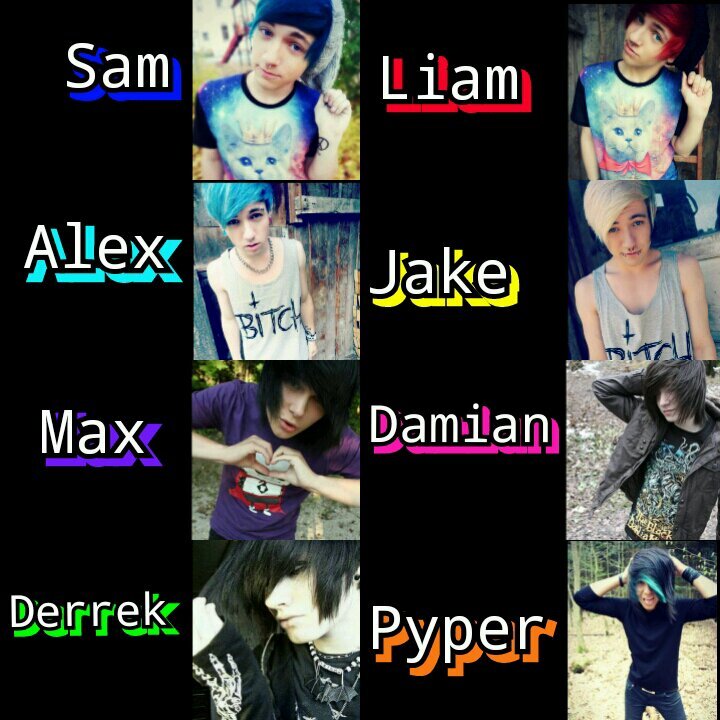 Liam&Dylan. Pyper&Luke. Sam&Jason.Justin&Dylan. Derek&Rex❤️        alexisherebitch my other account