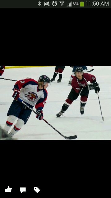 #4 for the Minot State Beavers Hockey Team.
