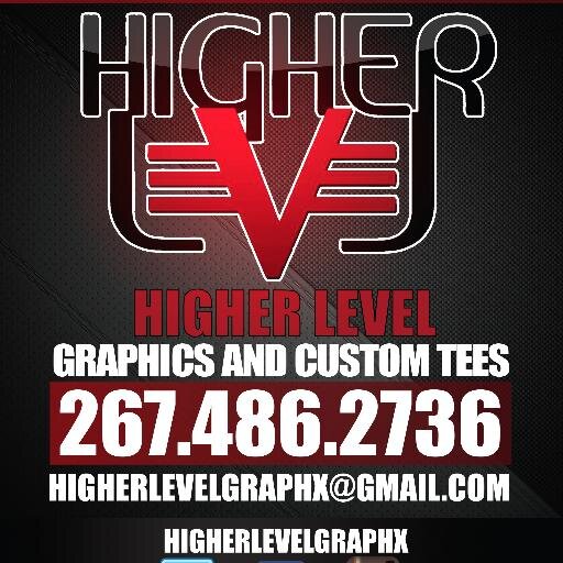 higherlevelGRPH's profile picture. Higher Level Graphics and Custom Tees  is an up and coming company in Philly. Ran by Keith and Chris, they combine there talents of graphics and fashion