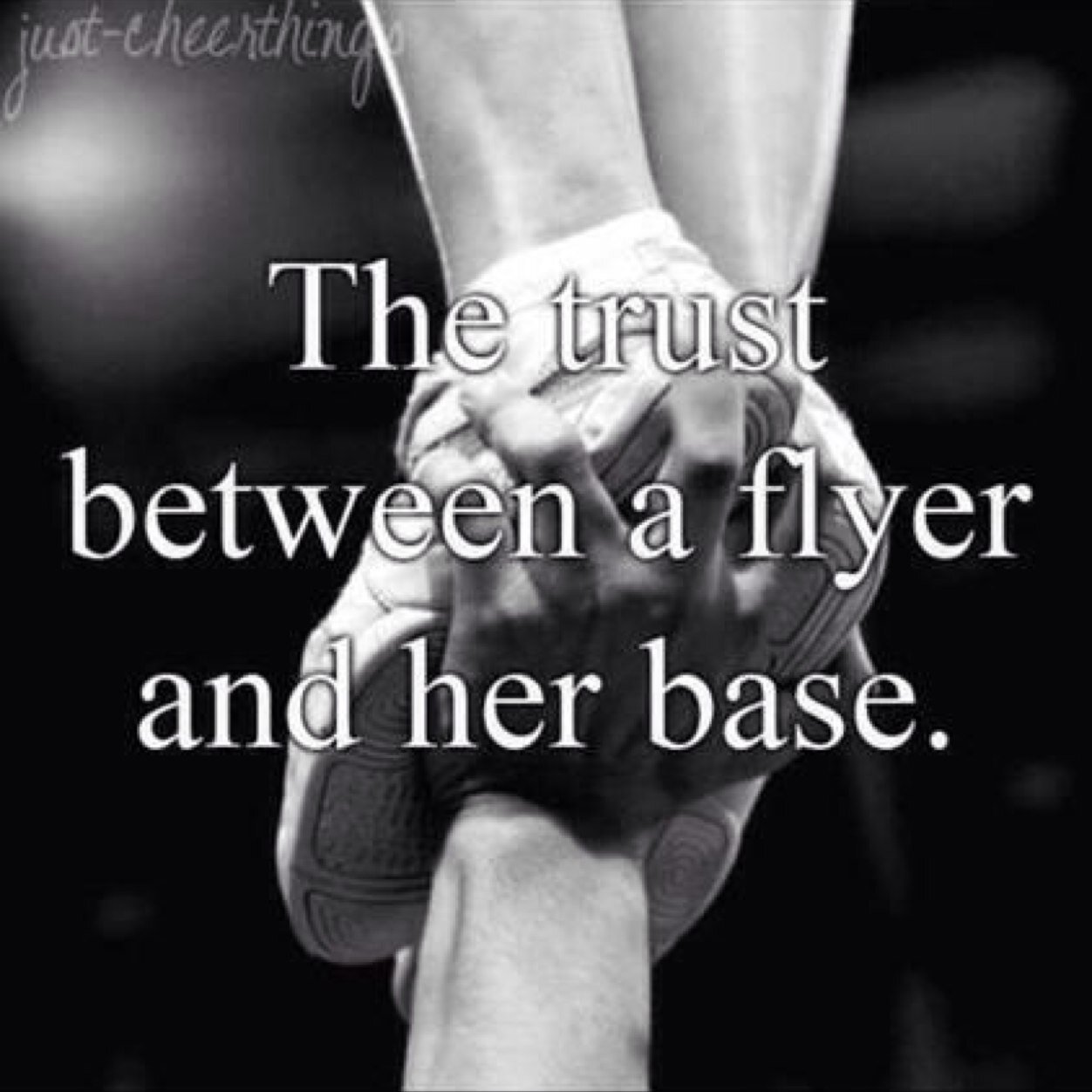 FLYERS! You wouldn't be up there with out us!! *highschool varsity cheerleader*