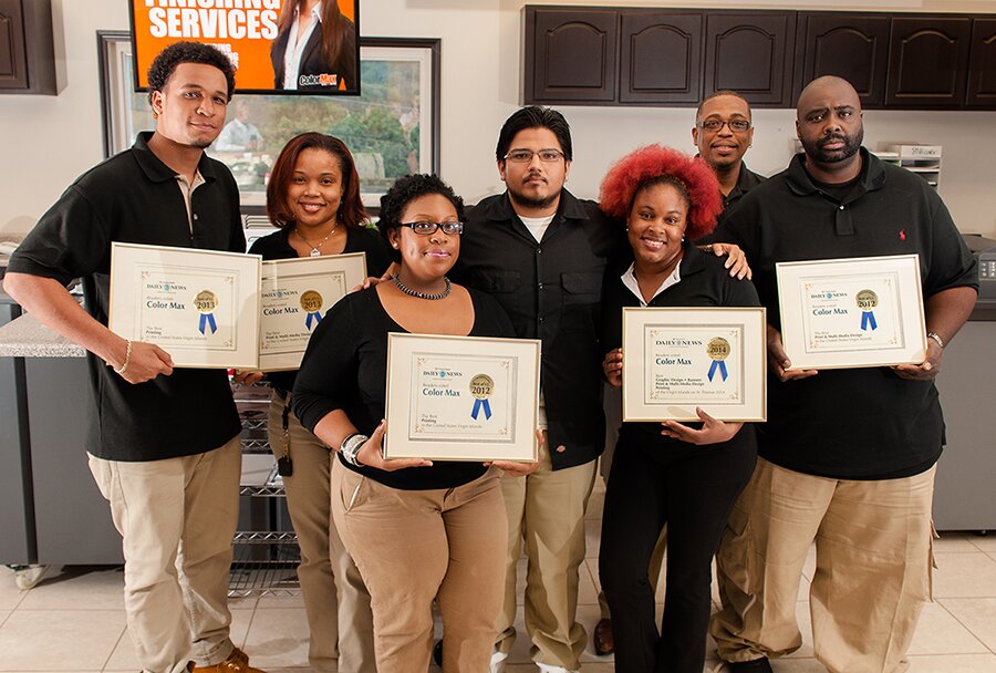 Color Max Copy & Graphic Design Center.  Best Printing, Graphic Design and Banners in the VI