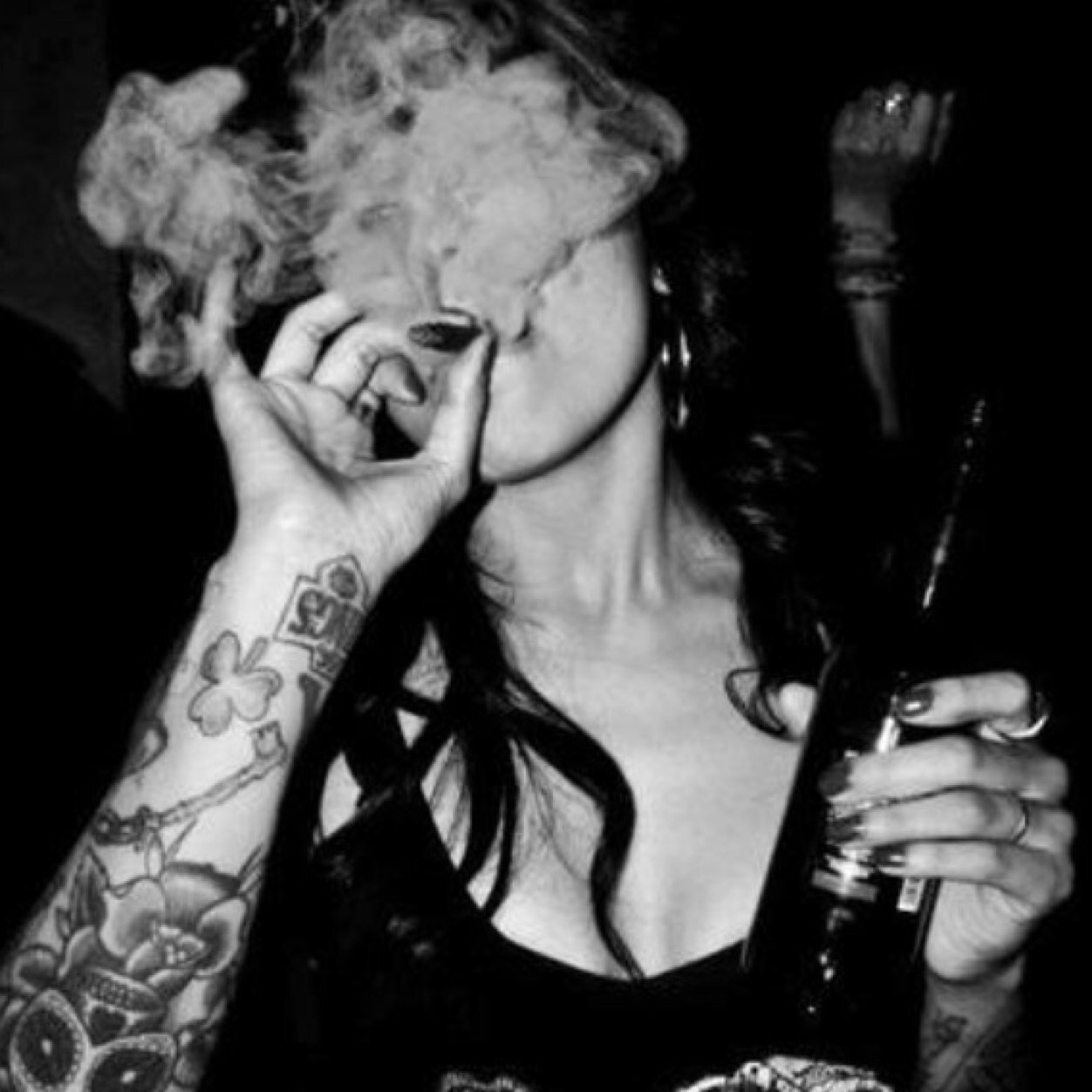 Sip Pink, Smoke Purple as I write poetry with Bloody Inc