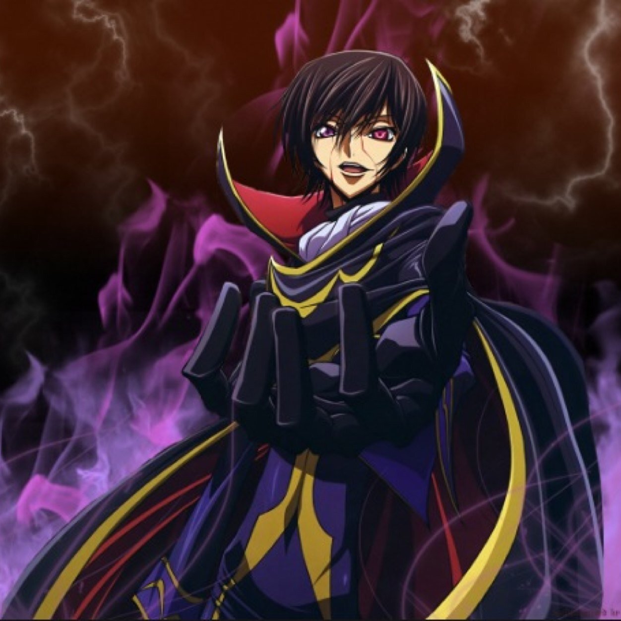 I am 11th Prince of Britannia 99th Emperor of Britannia I am Lelouch Lamperouge~ I am the leader of the black knights~ fear my geass