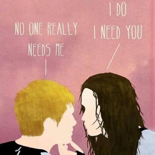 Tribute, Hutcher, Everlarker ;3
I like that weird moment when you realize that you are in love with fictional character (Peeta) 3.